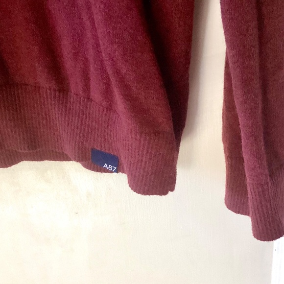 Aeropostale Size L Burgundy Sweater Crew Neck Men wool blend business casual - Picture 4 of 13
